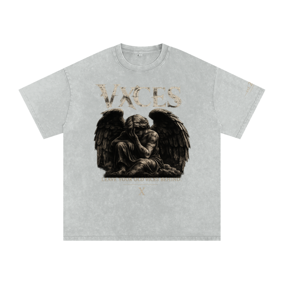 Snow Washed Oversized Cotton T-Shirt